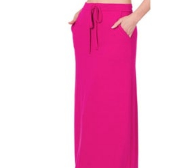Zenana full length maxi skirt magenta - Picture 1 of 1